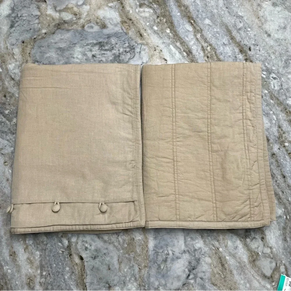 Ralph Lauren Set of 2 Pillow Cover Linen Blend Neutral Tan